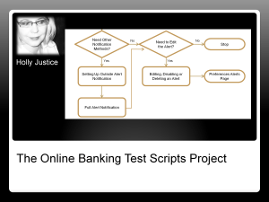 A technical writing project describing online banking software through flow charts, test scripts and detailed instructions.