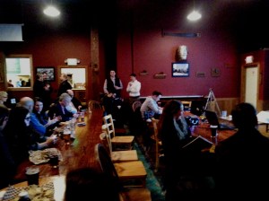 Mingling at the Lucky Lab Beer Hall